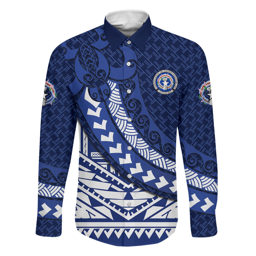 Northern Mariana Islands Saipan Family Matching Summer Maxi Dress and Hawaiian Shirt Polynesian Tribal Pattern - Commonwealth Seal Art