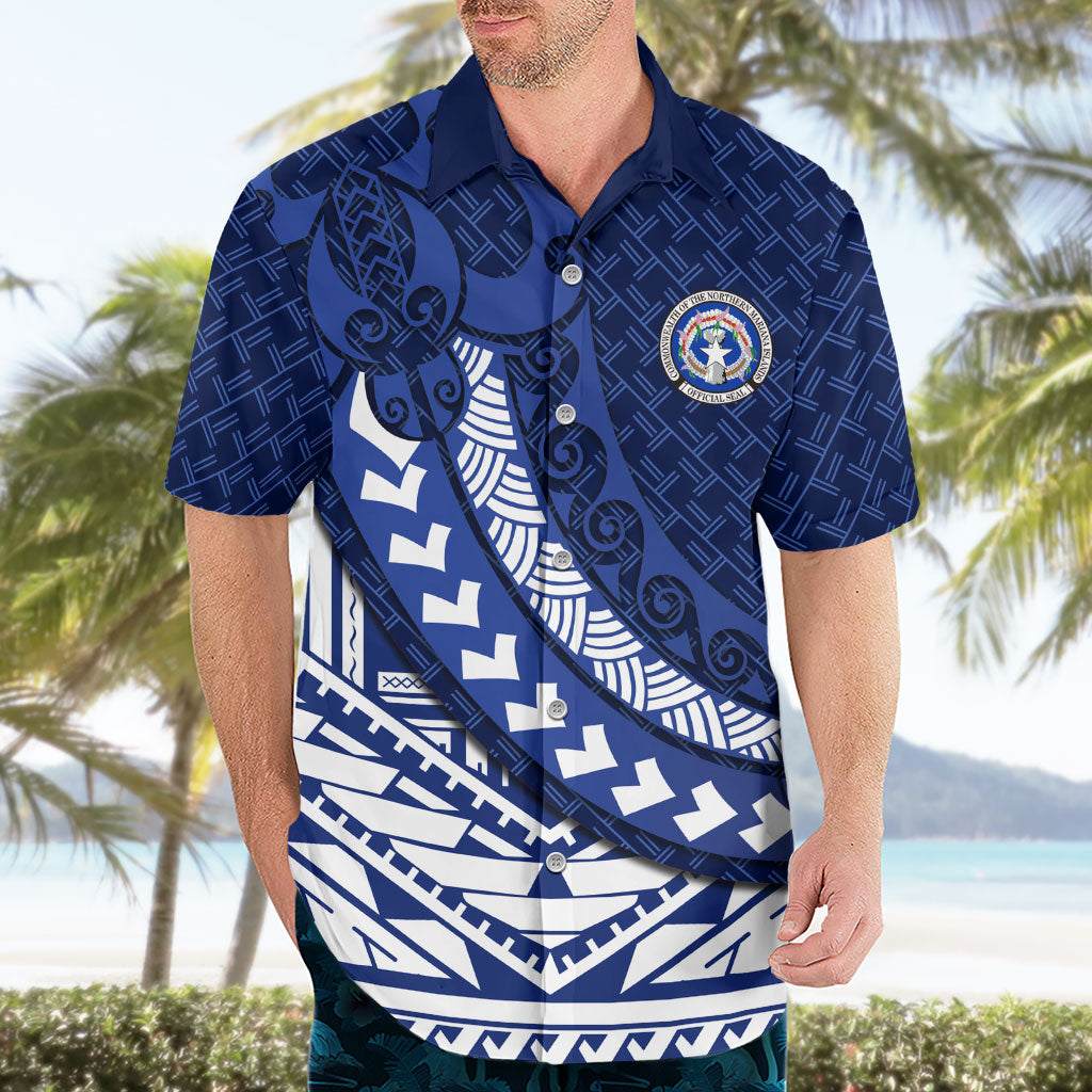 Northern Mariana Islands Saipan Hawaiian Shirt Polynesian Tribal Pattern - Commonwealth Seal Art TS04 - Polynesian Pride