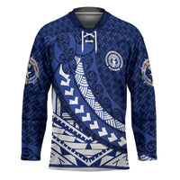 Northern Mariana Islands Saipan Hockey Jersey Polynesian Tribal Pattern - Commonwealth Seal Art