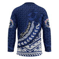 Northern Mariana Islands Saipan Hockey Jersey Polynesian Tribal Pattern - Commonwealth Seal Art
