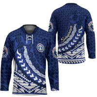 Northern Mariana Islands Saipan Hockey Jersey Polynesian Tribal Pattern - Commonwealth Seal Art