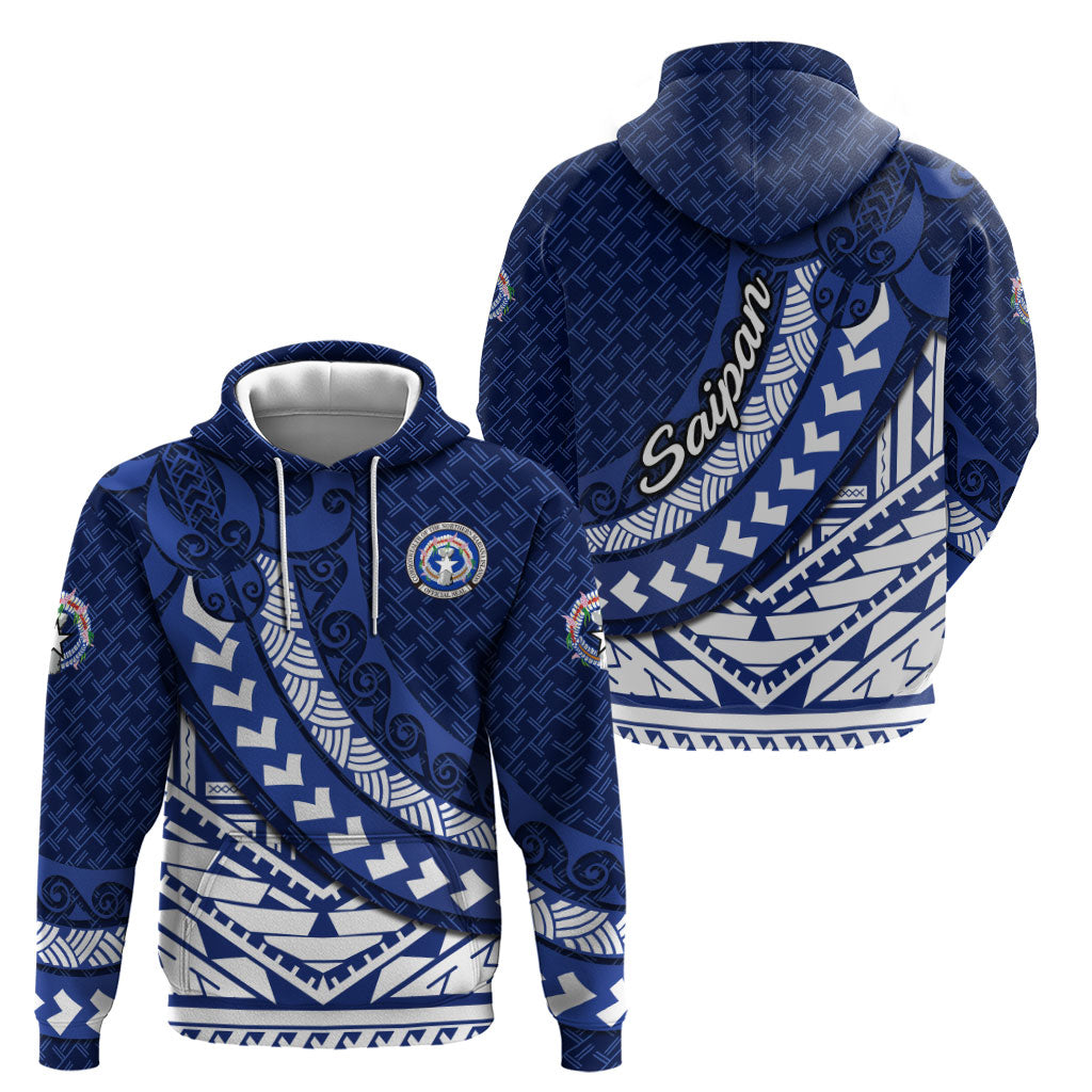 Northern Mariana Islands Saipan Hoodie Polynesian Tribal Pattern - Commonwealth Seal Art TS04 - Polynesian Pride
