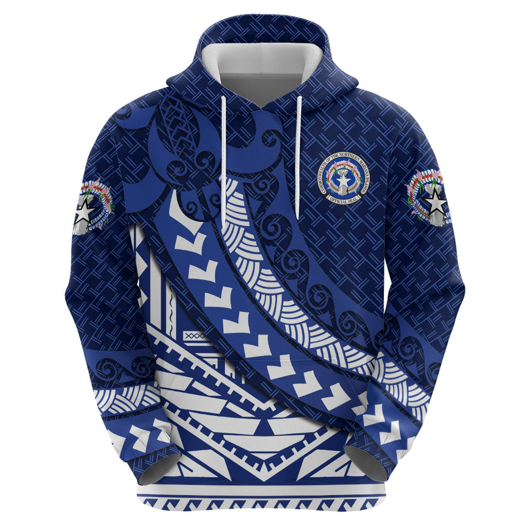 Northern Mariana Islands Saipan Hoodie Polynesian Tribal Pattern - Commonwealth Seal Art TS04 - Polynesian Pride