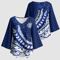 Northern Mariana Islands Saipan Kimono Sleeve Blouse Polynesian Tribal Pattern - Commonwealth Seal Art TS04 - Polynesian Pride
