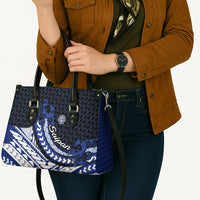 Northern Mariana Islands Saipan Leather Bag Polynesian Tribal Pattern - Commonwealth Seal Art TS04 - Polynesian Pride