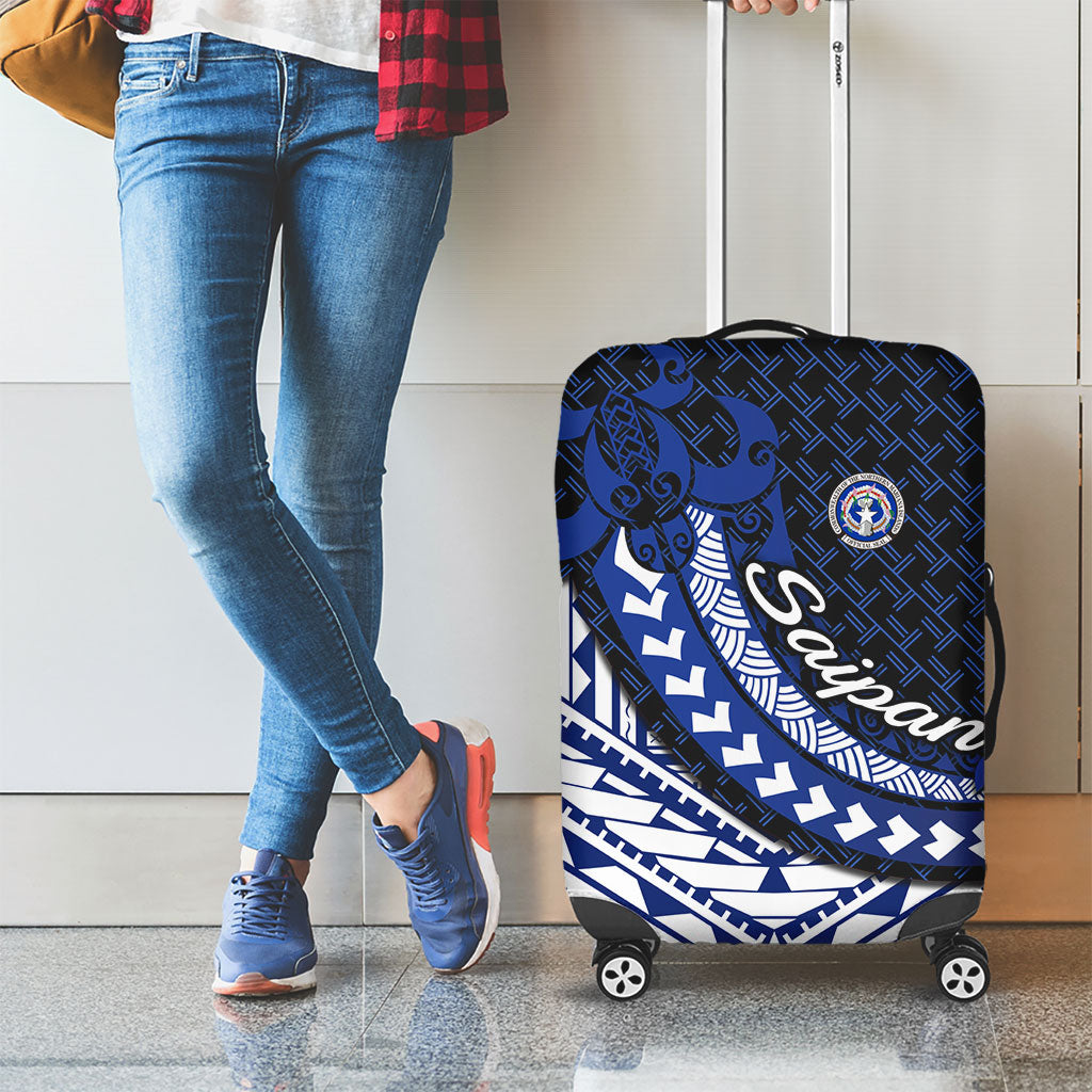 Northern Mariana Islands Saipan Luggage Cover Polynesian Tribal Pattern - Commonwealth Seal Art TS04 - Polynesian Pride