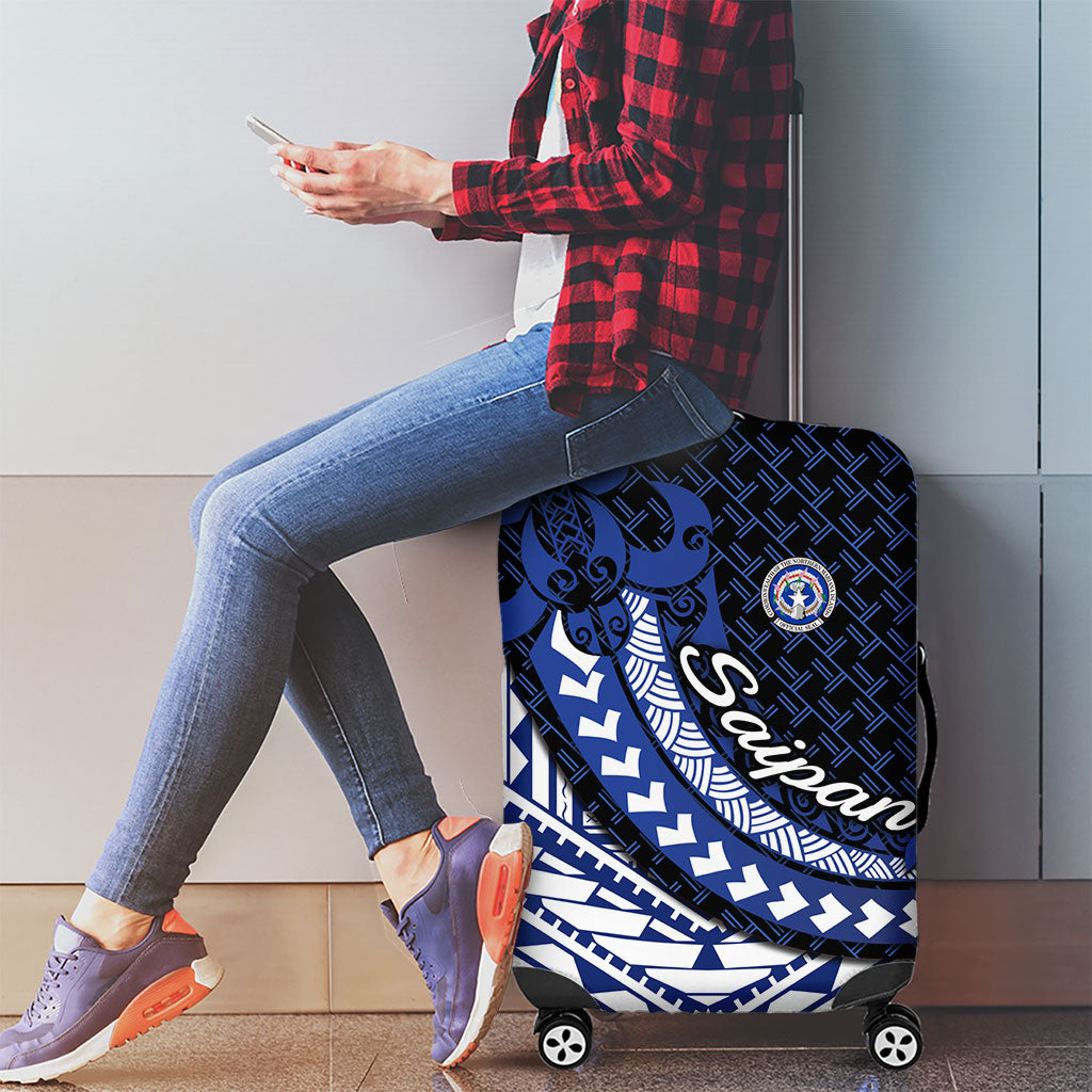 Northern Mariana Islands Saipan Luggage Cover Polynesian Tribal Pattern - Commonwealth Seal Art TS04 - Polynesian Pride