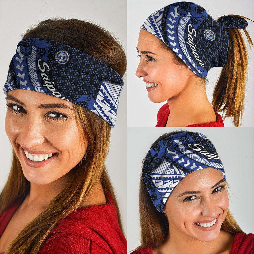 Northern Mariana Islands Saipan Neck Gaiter Polynesian Tribal Pattern - Commonwealth Seal Art TS04 - Polynesian Pride