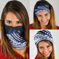 Northern Mariana Islands Saipan Neck Gaiter Polynesian Tribal Pattern - Commonwealth Seal Art TS04 - Polynesian Pride