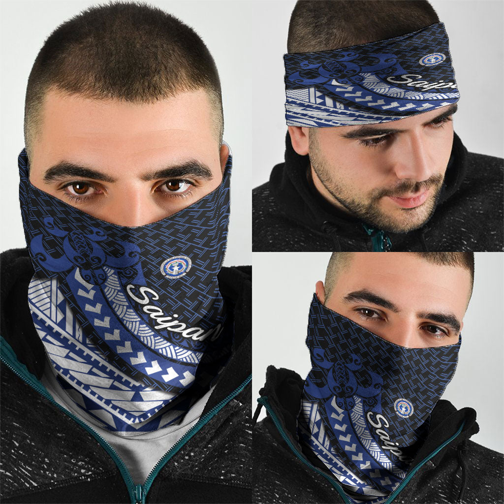 Northern Mariana Islands Saipan Neck Gaiter Polynesian Tribal Pattern - Commonwealth Seal Art TS04 - Polynesian Pride