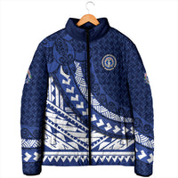Northern Mariana Islands Saipan Padded Jacket Polynesian Tribal Pattern - Commonwealth Seal Art TS04 - Polynesian Pride