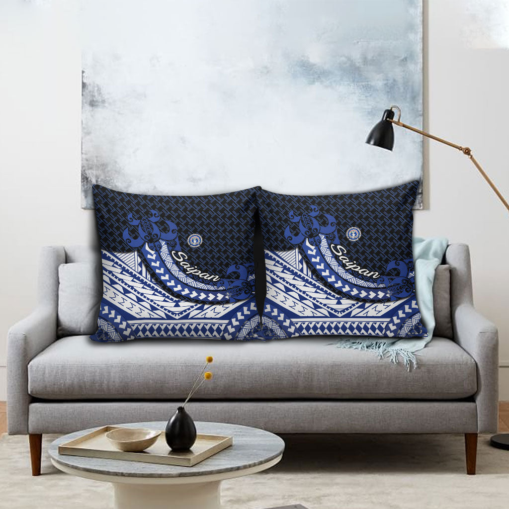 Northern Mariana Islands Saipan Pillow Cover Polynesian Tribal Pattern - Commonwealth Seal Art TS04 - Polynesian Pride