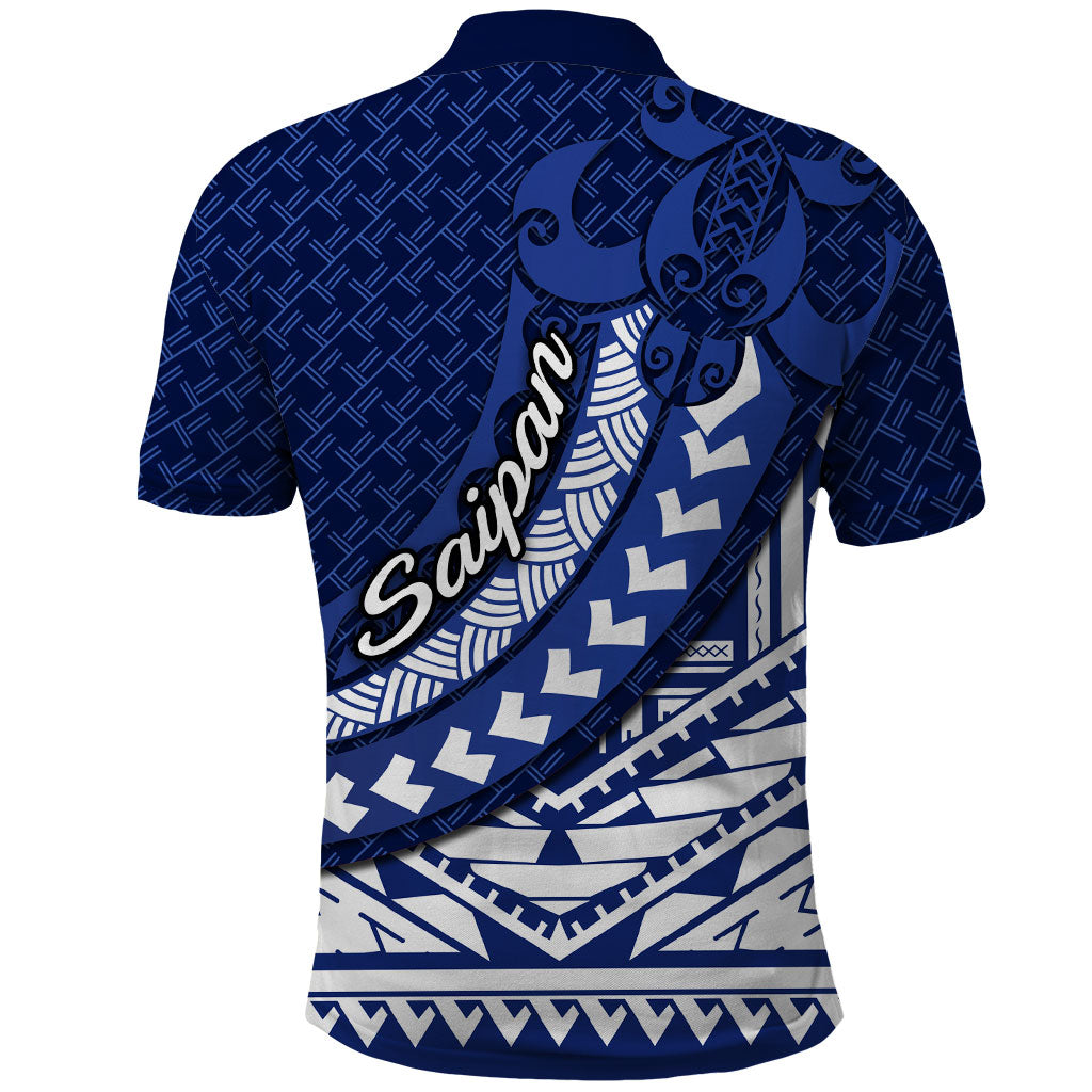 Northern Mariana Islands Saipan Polo Shirt Polynesian Tribal Pattern - Commonwealth Seal Art TS04 - Polynesian Pride