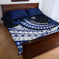 Northern Mariana Islands Saipan Quilt Bed Set Polynesian Tribal Pattern - Commonwealth Seal Art TS04 - Polynesian Pride