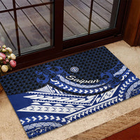 Northern Mariana Islands Saipan Rubber Doormat Polynesian Tribal Pattern - Commonwealth Seal Art TS04 - Polynesian Pride