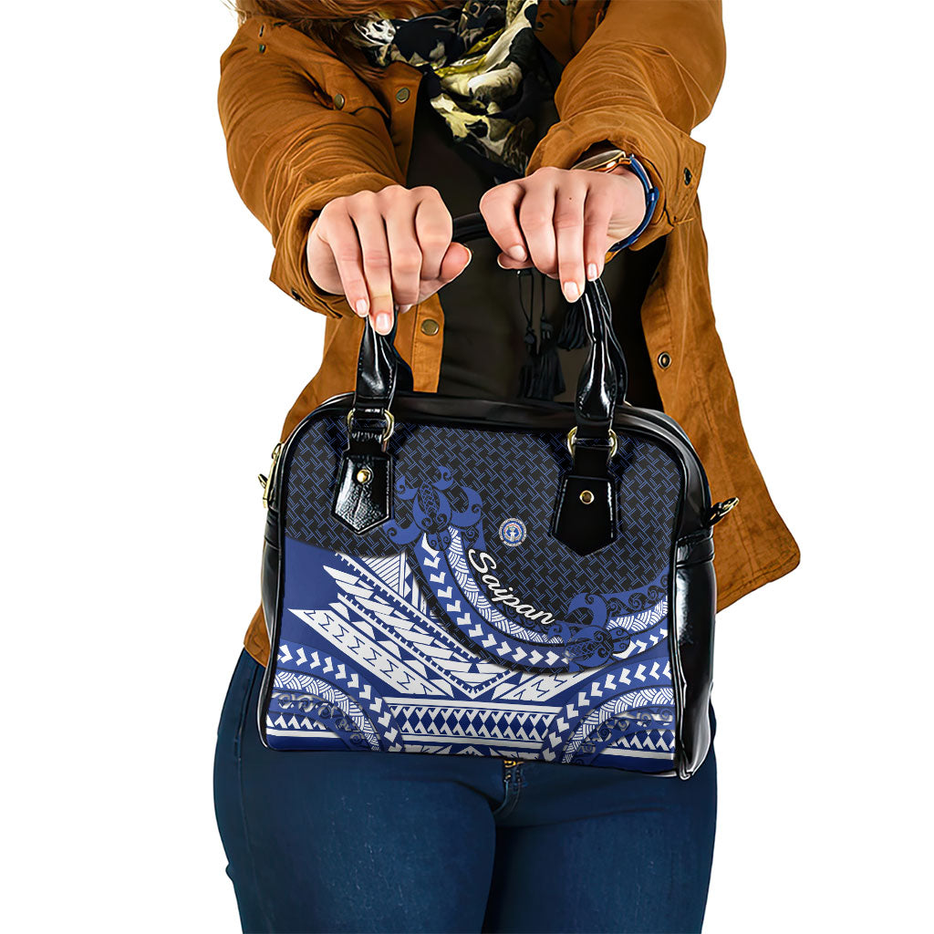 Northern Mariana Islands Saipan Shoulder Handbag Polynesian Tribal Pattern - Commonwealth Seal Art