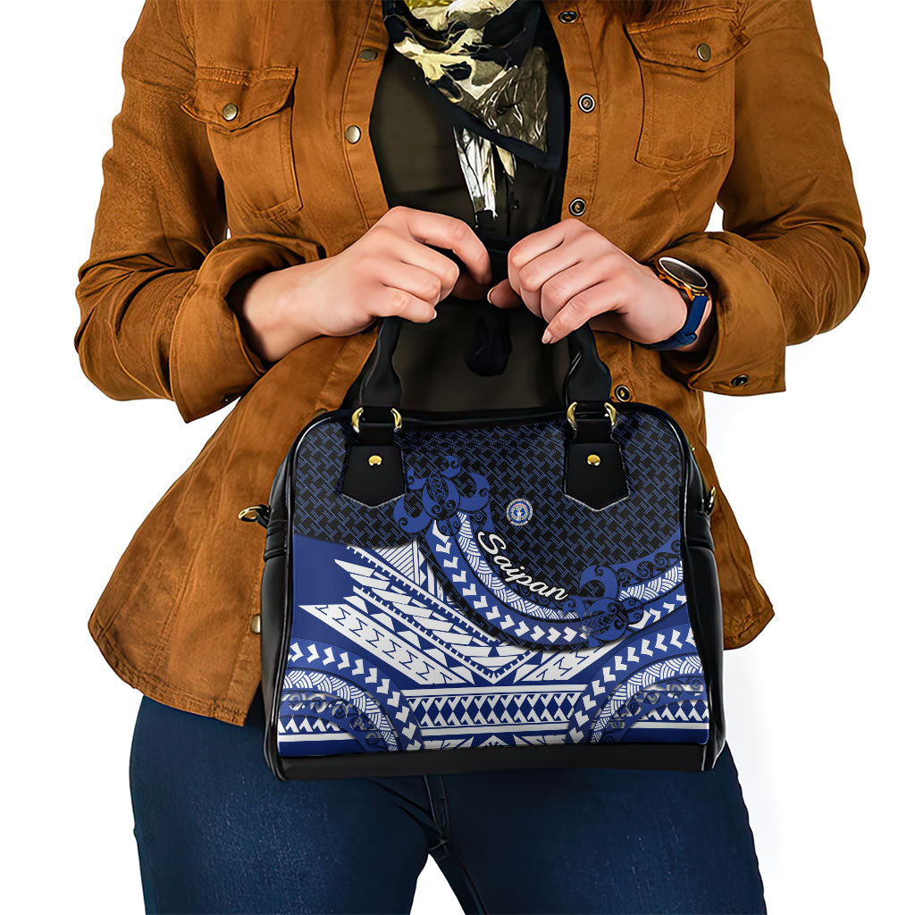 Northern Mariana Islands Saipan Shoulder Handbag Polynesian Tribal Pattern - Commonwealth Seal Art TS04 - Polynesian Pride