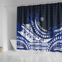 Northern Mariana Islands Saipan Shower Curtain Polynesian Tribal Pattern - Commonwealth Seal Art TS04 - Polynesian Pride