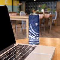 Northern Mariana Islands Saipan Skinny Tumbler Polynesian Tribal Pattern - Commonwealth Seal Art TS04 - Polynesian Pride