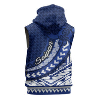 Northern Mariana Islands Saipan Sleeveless Zip Hoodie Polynesian Tribal Pattern - Commonwealth Seal Art TS04 - Polynesian Pride