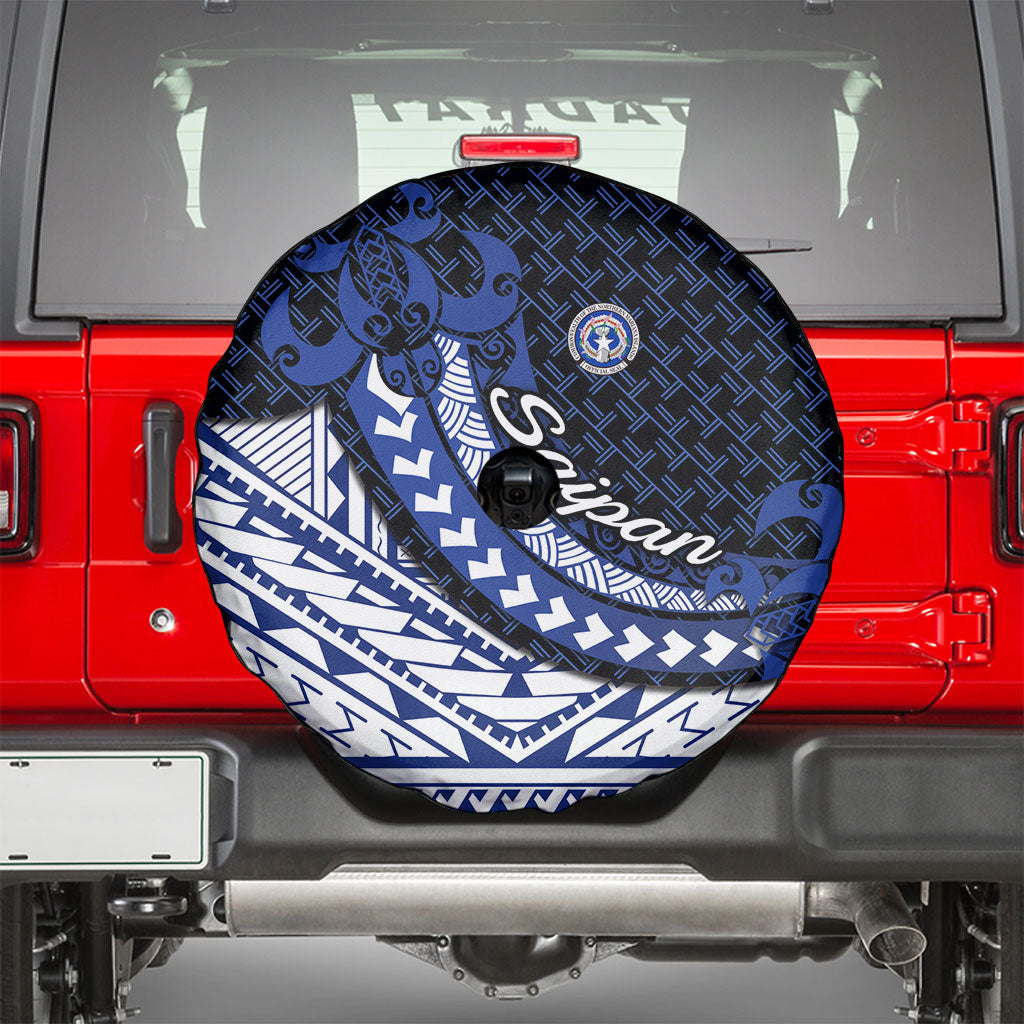 Northern Mariana Islands Saipan Spare Tire Cover Polynesian Tribal Pattern - Commonwealth Seal Art TS04 - Polynesian Pride
