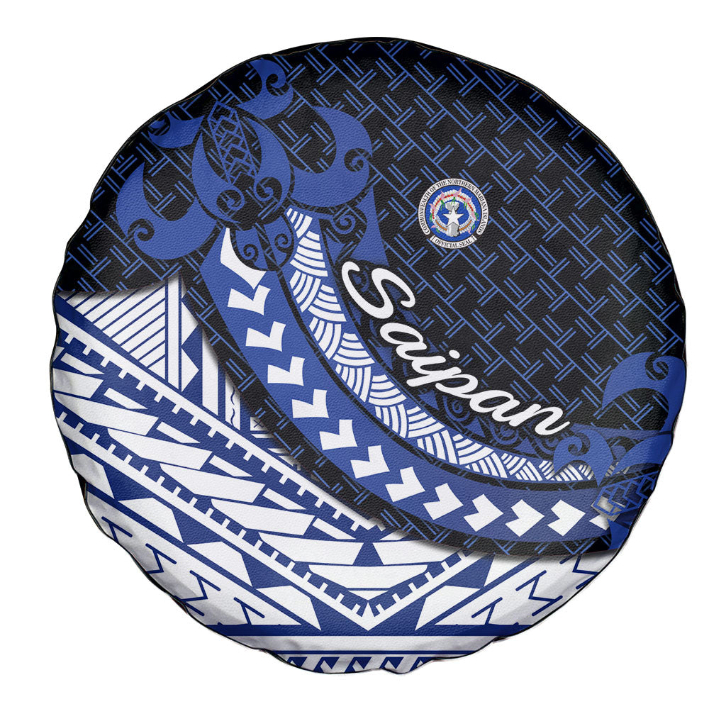 Northern Mariana Islands Saipan Spare Tire Cover Polynesian Tribal Pattern - Commonwealth Seal Art TS04 - Polynesian Pride