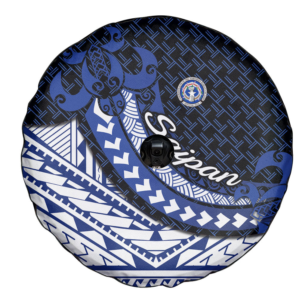 Northern Mariana Islands Saipan Spare Tire Cover Polynesian Tribal Pattern - Commonwealth Seal Art TS04 - Polynesian Pride