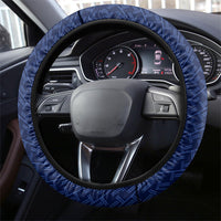 Northern Mariana Islands Saipan Steering Wheel Cover Polynesian Tribal Pattern - Commonwealth Seal Art