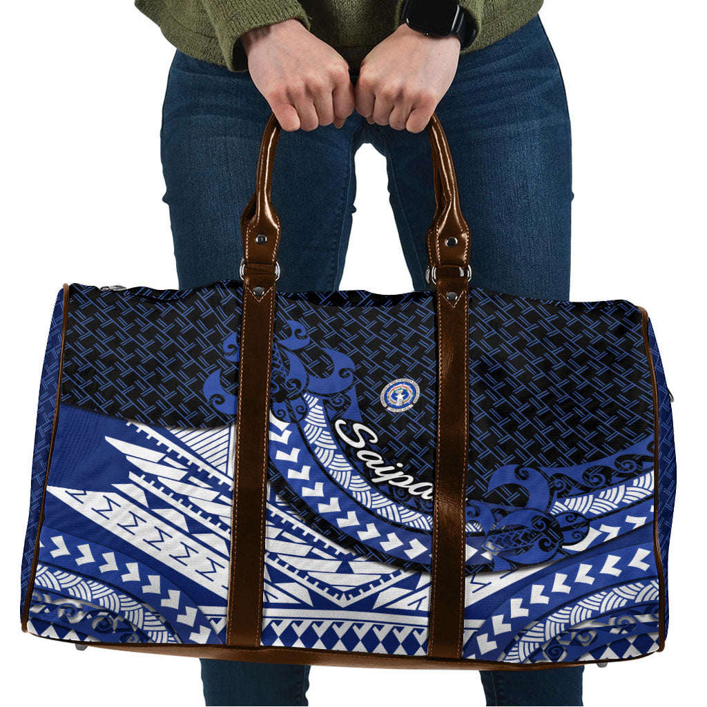 Northern Mariana Islands Saipan Travel Bag Polynesian Tribal Pattern - Commonwealth Seal Art