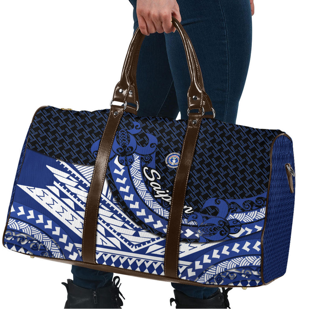 Northern Mariana Islands Saipan Travel Bag Polynesian Tribal Pattern - Commonwealth Seal Art TS04 - Polynesian Pride