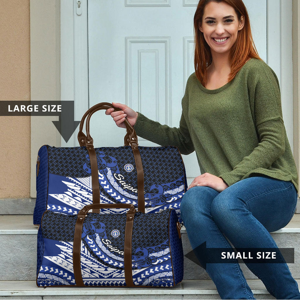 Northern Mariana Islands Saipan Travel Bag Polynesian Tribal Pattern - Commonwealth Seal Art TS04 - Polynesian Pride