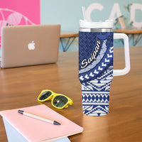 Northern Mariana Islands Saipan Tumbler With Handle Polynesian Tribal Pattern - Commonwealth Seal Art TS04 - Polynesian Pride