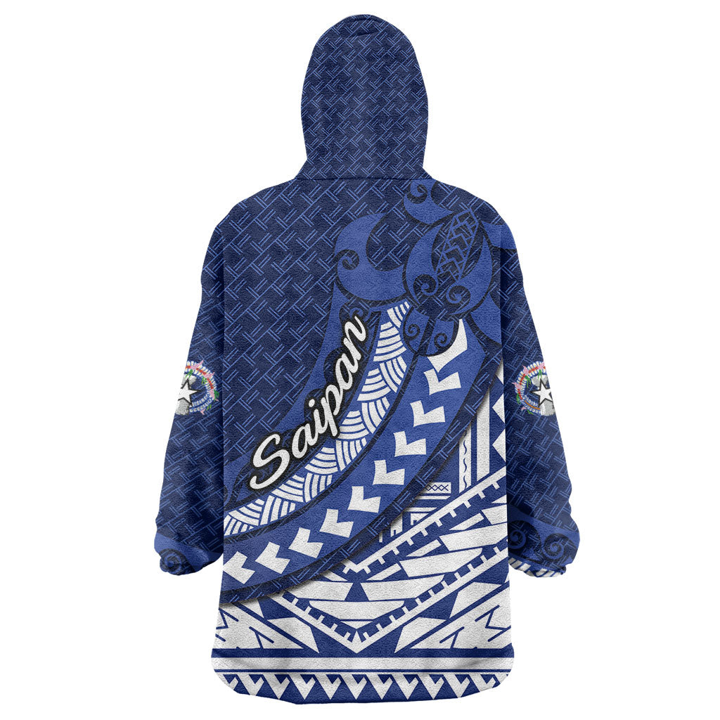 Northern Mariana Islands Saipan Wearable Blanket Hoodie Polynesian Tribal Pattern - Commonwealth Seal Art TS04 - Polynesian Pride