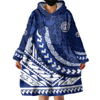 Northern Mariana Islands Saipan Wearable Blanket Hoodie Polynesian Tribal Pattern - Commonwealth Seal Art TS04 - Polynesian Pride