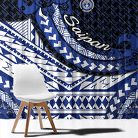 Northern Mariana Islands Saipan Window Curtain Polynesian Tribal Pattern - Commonwealth Seal Art TS04 - Polynesian Pride