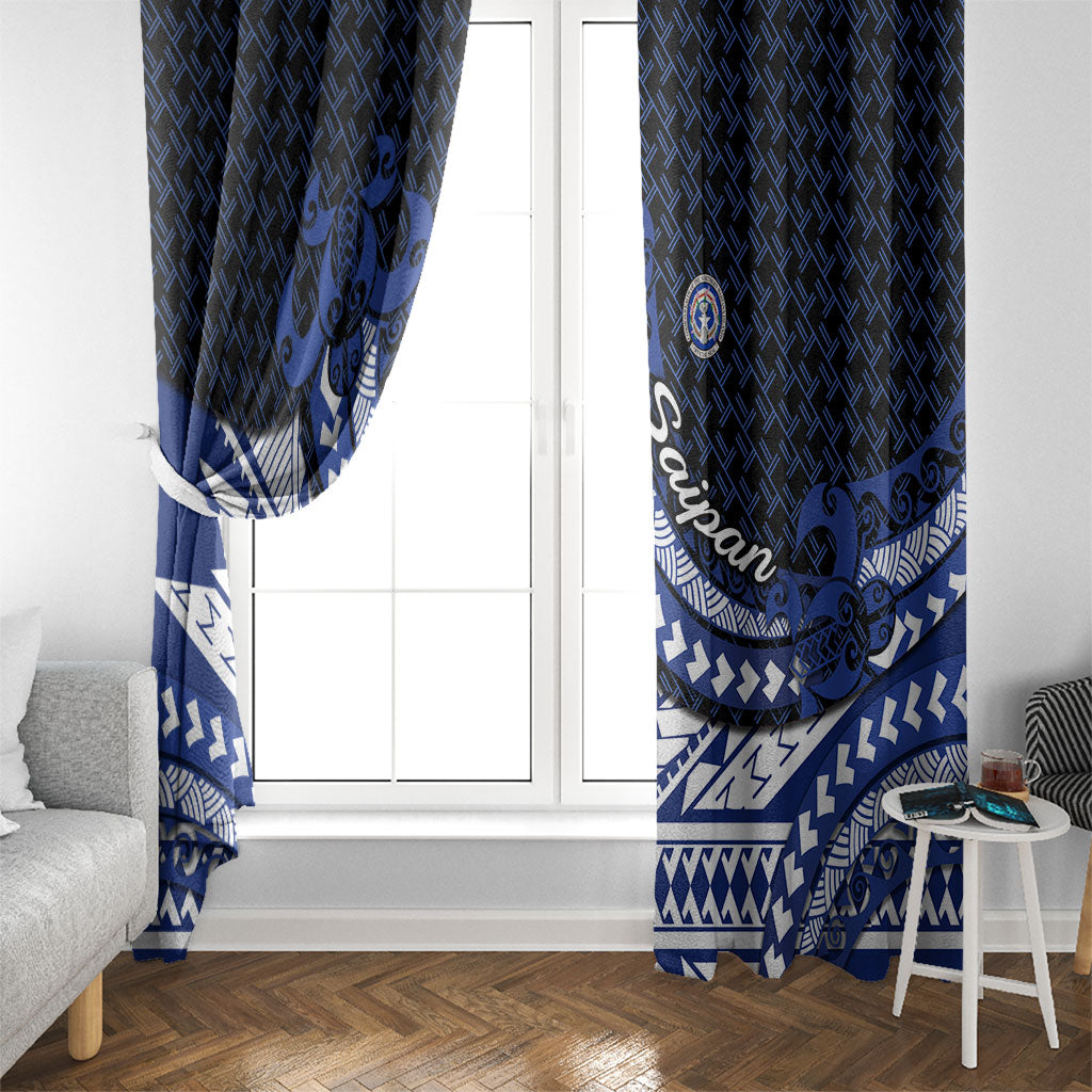 Northern Mariana Islands Saipan Window Curtain Polynesian Tribal Pattern - Commonwealth Seal Art TS04 - Polynesian Pride