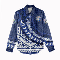 Northern Mariana Islands Saipan Women Casual Shirt Polynesian Tribal Pattern - Commonwealth Seal Art TS04 - Polynesian Pride
