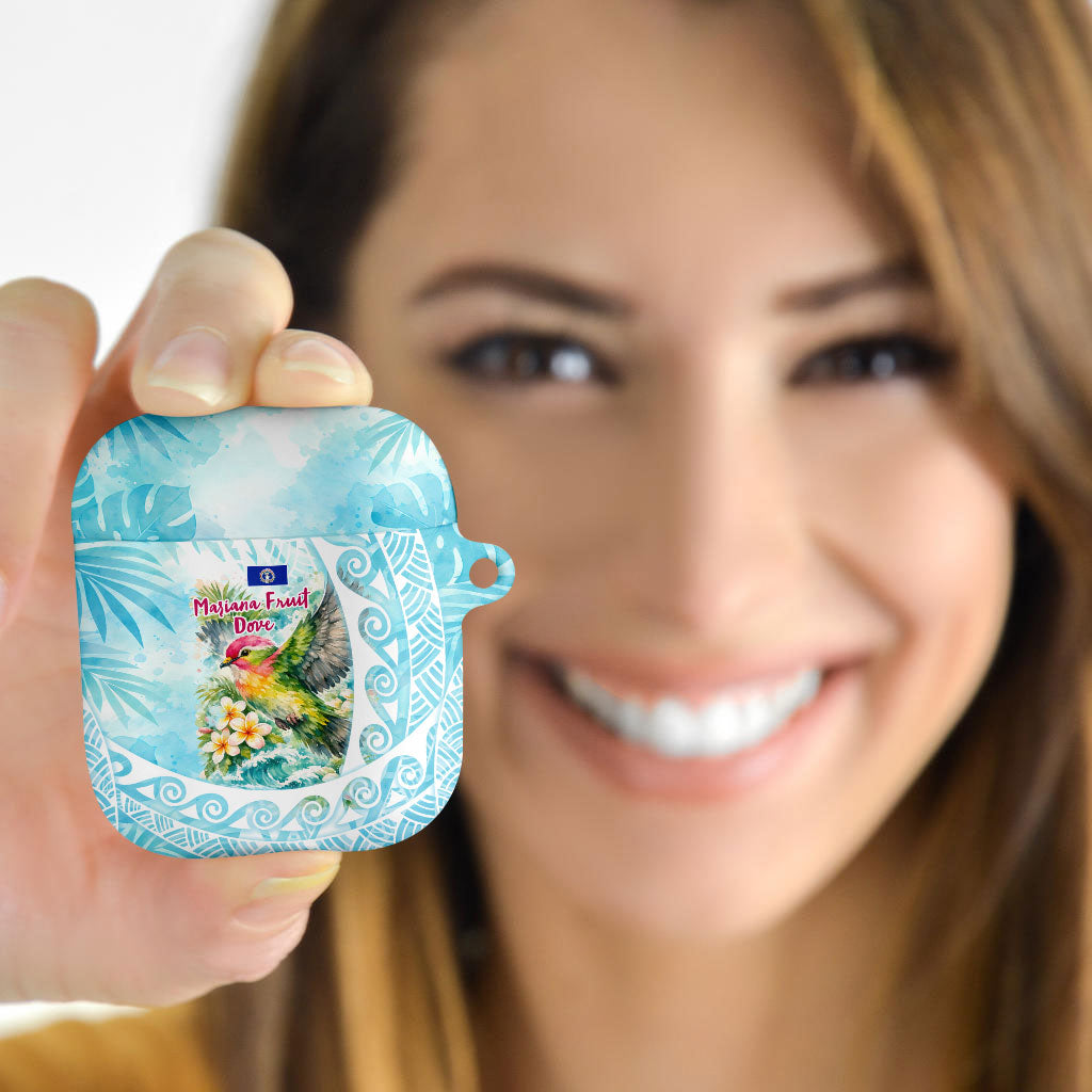Saipan CMNI AirPods Case Polynesian Northern Mariana Islands Fruit Dove Watercolor TS04 - Polynesian Pride