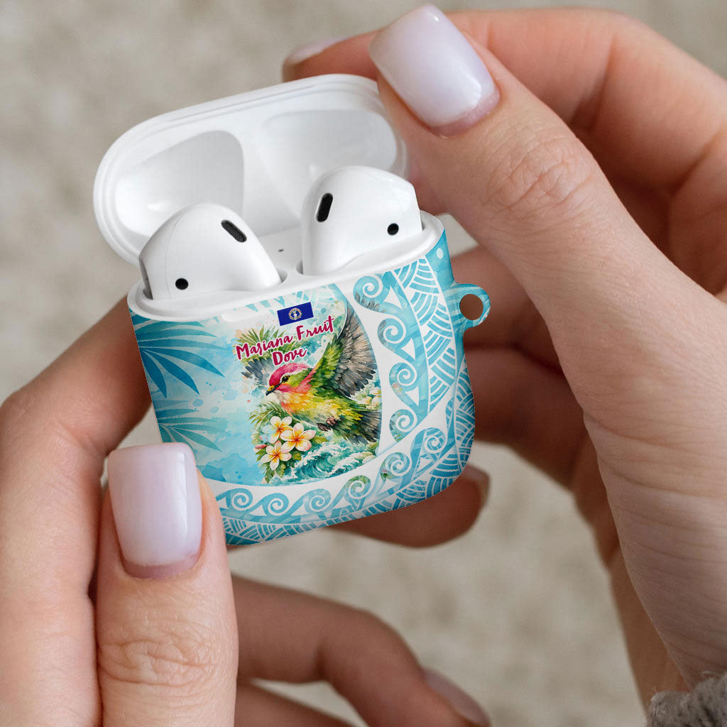 Saipan CMNI AirPods Case Polynesian Northern Mariana Islands Fruit Dove Watercolor TS04 - Polynesian Pride