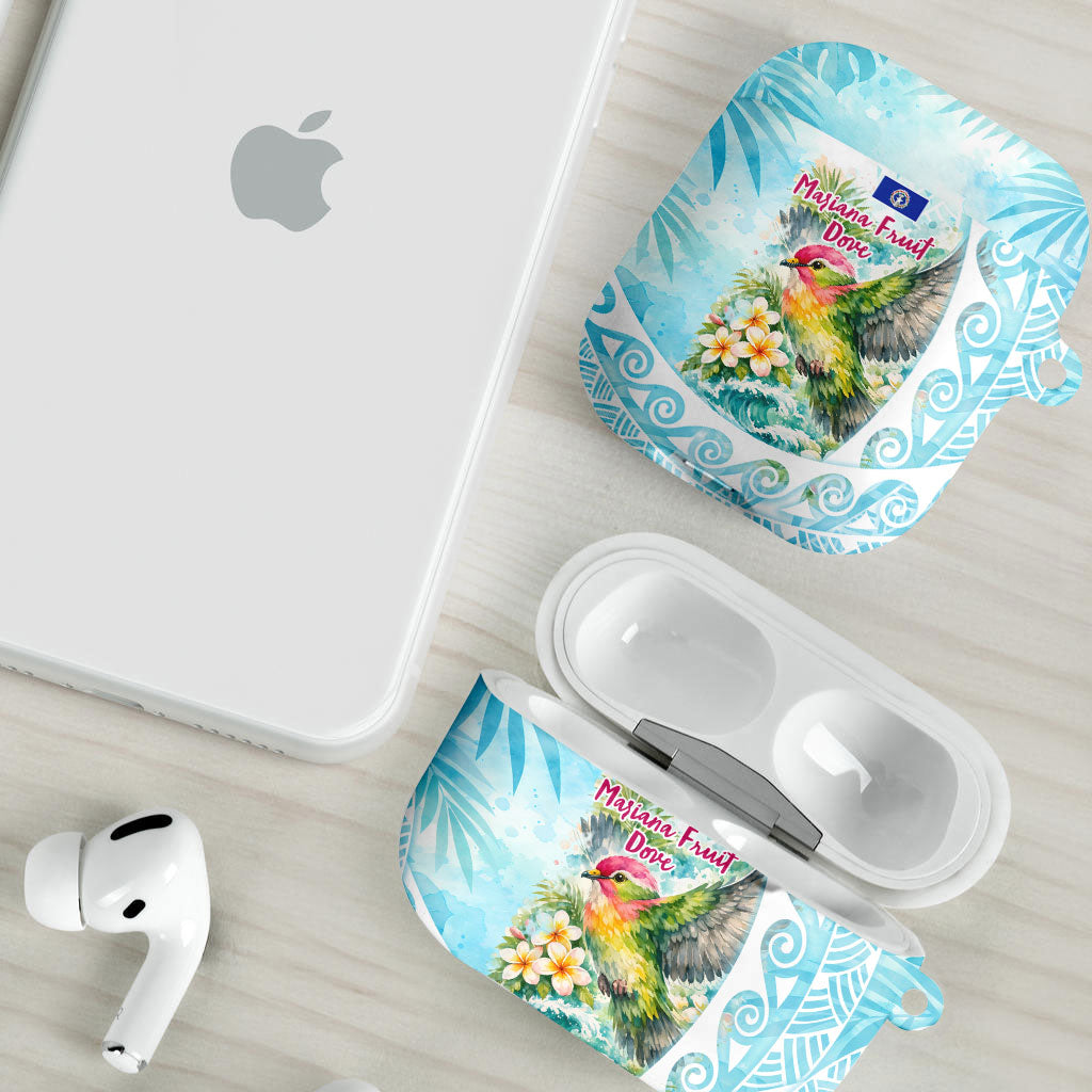 Saipan CMNI AirPods Case Polynesian Northern Mariana Islands Fruit Dove Watercolor TS04 - Polynesian Pride