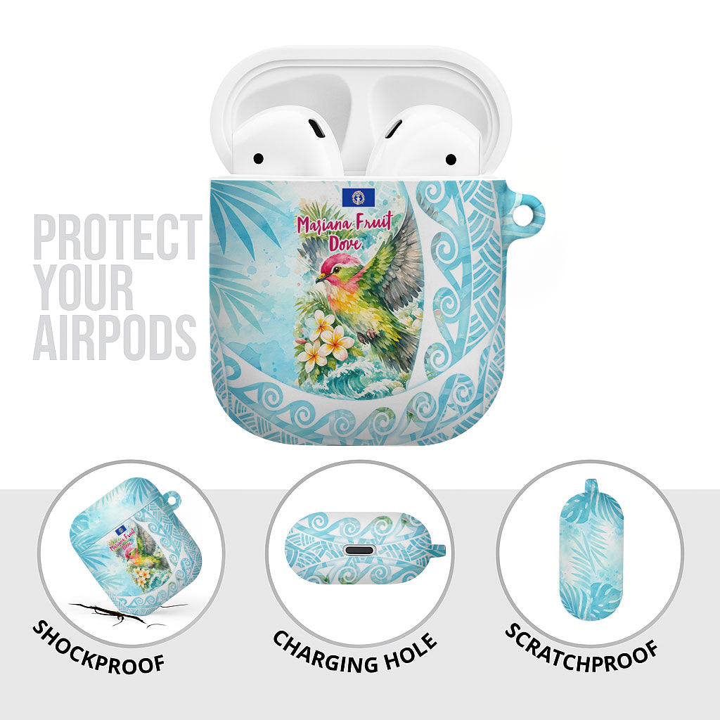 Saipan CMNI AirPods Case Polynesian Northern Mariana Islands Fruit Dove Watercolor TS04 - Polynesian Pride