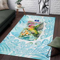 Saipan CMNI Area Rug Polynesian Northern Mariana Islands Fruit Dove Watercolor TS04 Blue White - Polynesian Pride