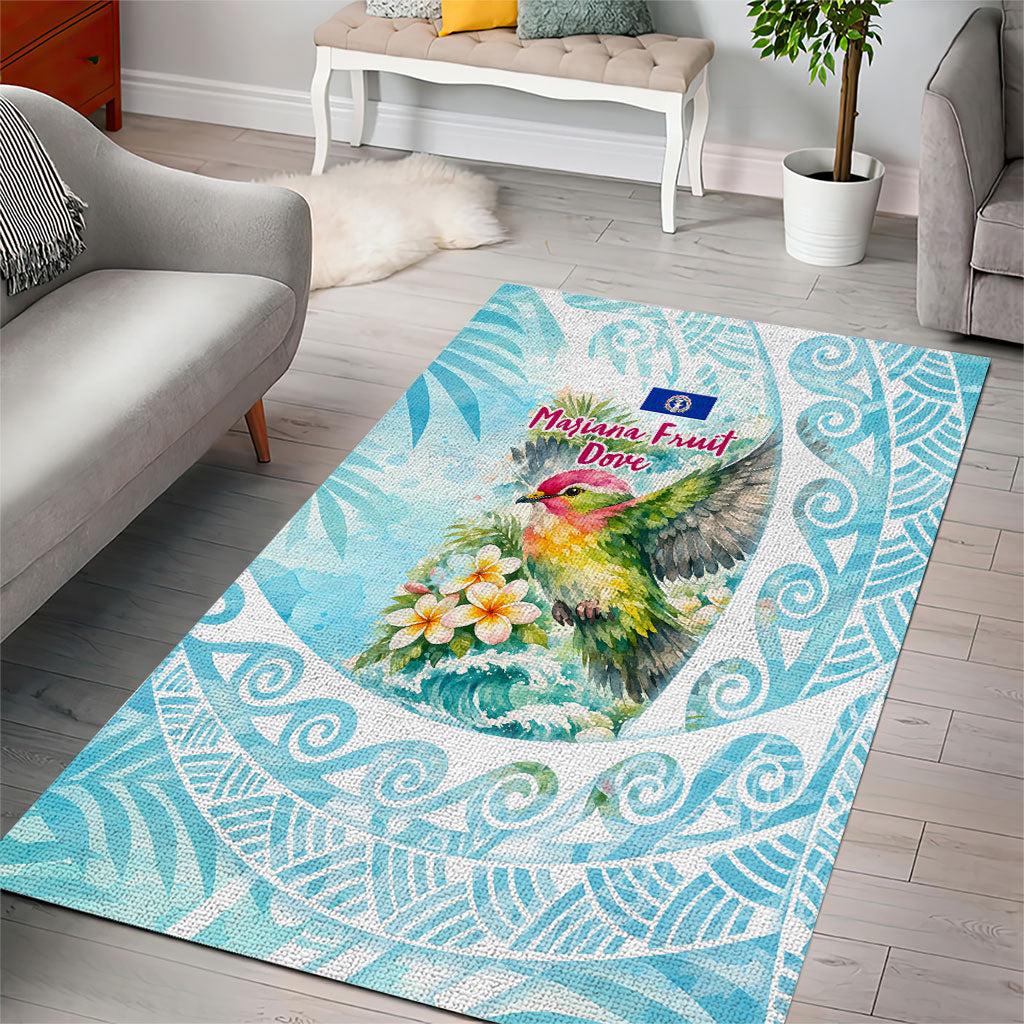 Saipan CMNI Area Rug Polynesian Northern Mariana Islands Fruit Dove Watercolor TS04 - Polynesian Pride