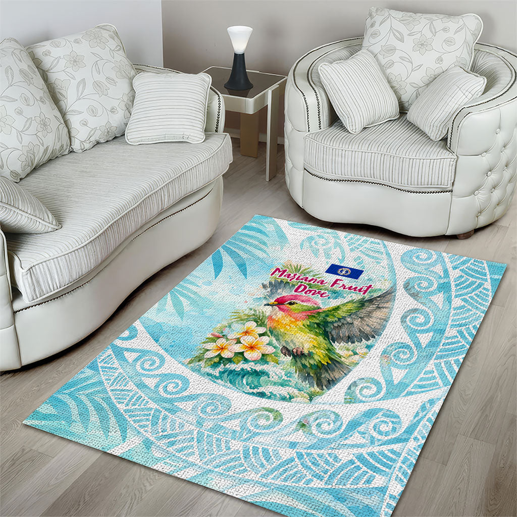 Saipan CMNI Area Rug Polynesian Northern Mariana Islands Fruit Dove Watercolor TS04 - Polynesian Pride