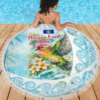 Saipan CMNI Beach Blanket Polynesian Northern Mariana Islands Fruit Dove Watercolor TS04 - Polynesian Pride