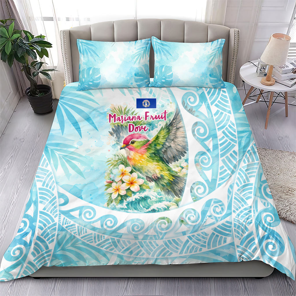 Saipan CMNI Bedding Set Polynesian Northern Mariana Islands Fruit Dove Watercolor TS04 - Polynesian Pride