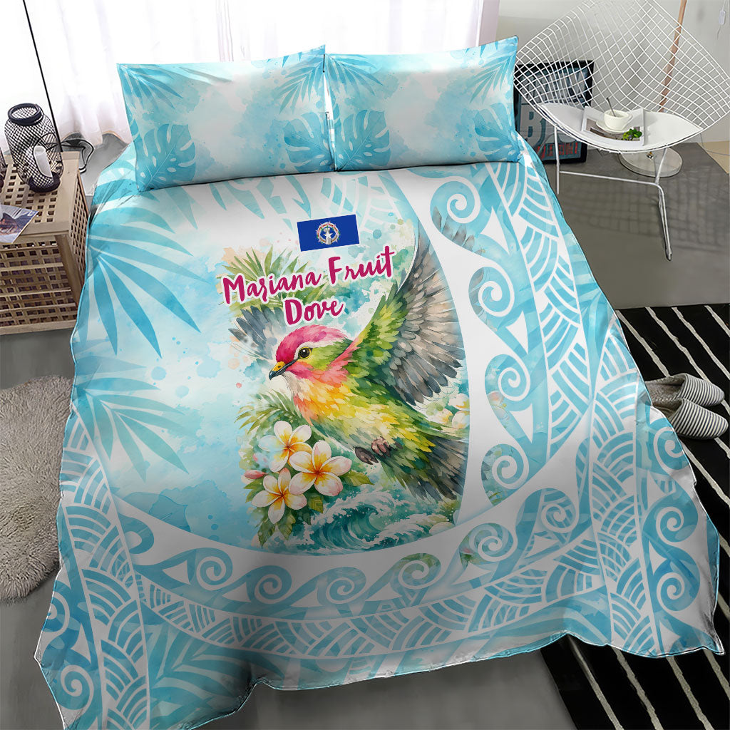 Saipan CMNI Bedding Set Polynesian Northern Mariana Islands Fruit Dove Watercolor TS04 - Polynesian Pride