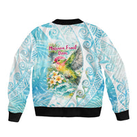 Saipan CMNI Bomber Jacket Polynesian Northern Mariana Islands Fruit Dove Watercolor