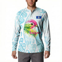 Saipan CMNI Button Sweatshirt Polynesian Northern Mariana Islands Fruit Dove Watercolor TS04 - Polynesian Pride