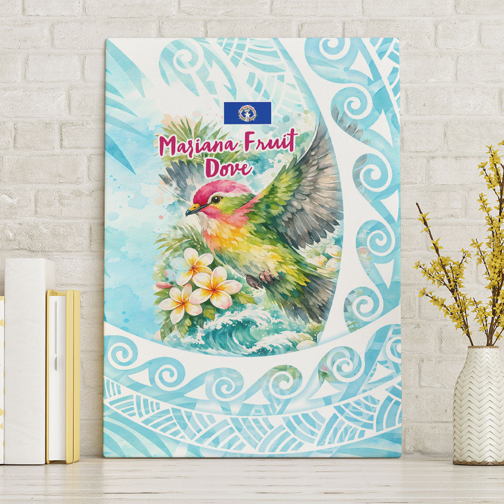 Saipan CMNI Canvas Wall Art Polynesian Northern Mariana Islands Fruit Dove Watercolor